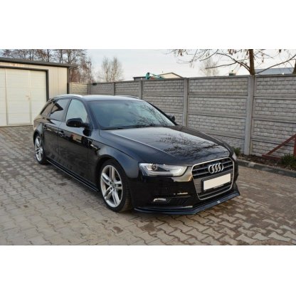 Maxton Design spoiler pod přední nárazník ver.2 pro Audi A4 B8 Facelift, černý lesklý plast ABS