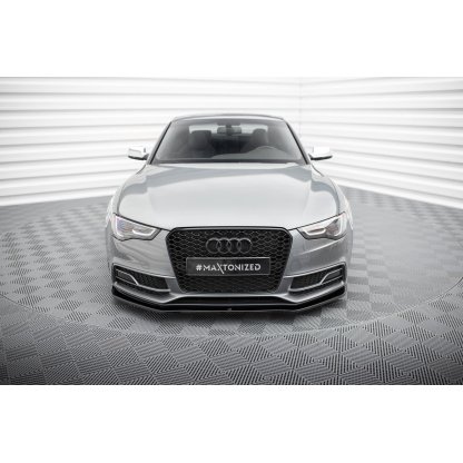 Maxton Design spoiler pod přední nárazník ver.2 pro Audi A5 8T FL, černý lesklý plast ABS
