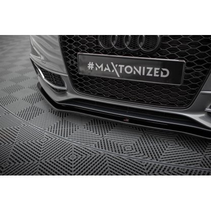 Maxton Design spoiler pod přední nárazník ver.2 pro Audi A5 8T FL, černý lesklý plast ABS