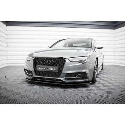 Maxton Design spoiler pod přední nárazník ver.2 pro Audi A5 8T FL, černý lesklý plast ABS
