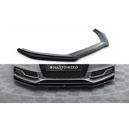 Maxton Design spoiler pod přední nárazník ver.2 pro Audi A5 8T FL, černý lesklý plast ABS