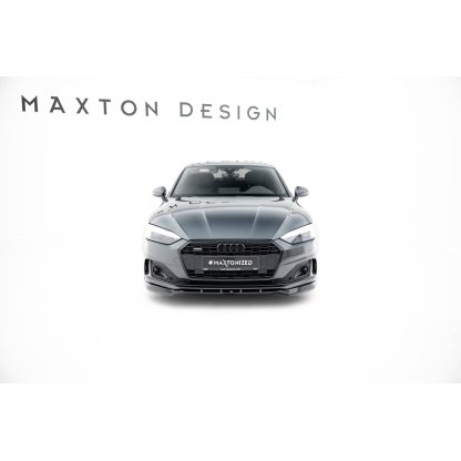 Maxton Design spoiler pod přední nárazník ver.2 pro Audi A5 F5 Facelift, černý lesklý plast ABS, Coupe/Sportback