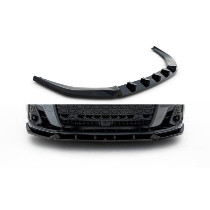 Maxton Design spoiler pod přední nárazník ver.2 pro Audi A8 D5 Facelift, černý lesklý plast ABS, S-Line