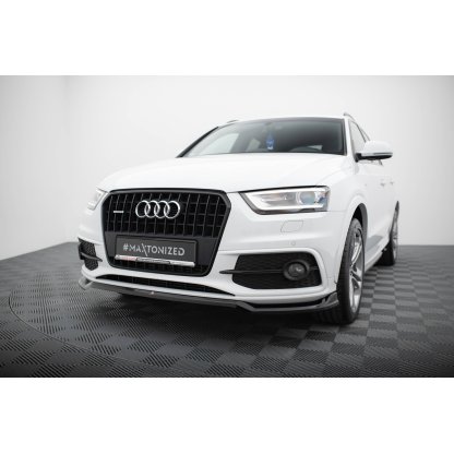 Maxton Design spoiler pod přední nárazník ver.2 pro Audi Q3 8U, černý lesklý plast ABS, S-Line