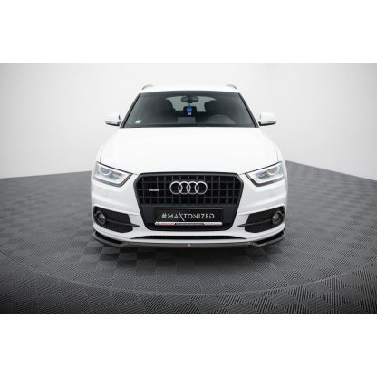 Maxton Design spoiler pod přední nárazník ver.2 pro Audi Q3 8U, černý lesklý plast ABS, S-Line