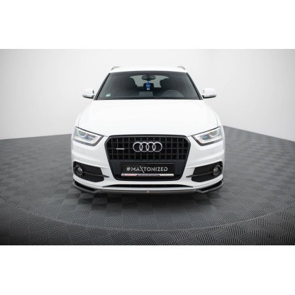 Maxton Design spoiler pod přední nárazník ver.2 pro Audi Q3 8U, černý lesklý plast ABS, S-Line