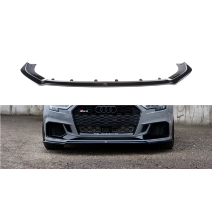 Maxton Design spoiler pod přední nárazník ver.2 pro Audi RS3 8V Facelift, černý lesklý plast ABS, Sedan