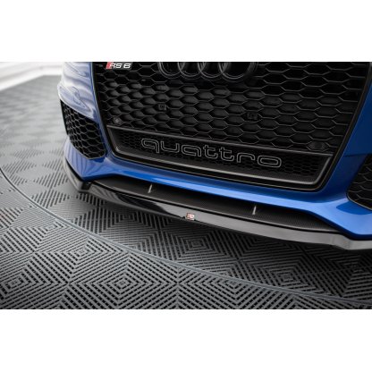 Maxton Design spoiler pod přední nárazník ver.2 pro Audi RS6 C7 Facelift, černý lesklý plast ABS