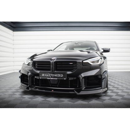 Maxton Design spoiler pod přední nárazník ver.2 pro BMW M2 G87, černý lesklý plast ABS