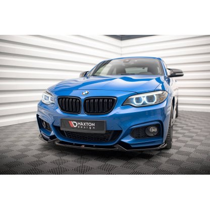 Maxton Design spoiler pod přední nárazník ver.2 pro BMW řada 2 F22, černý lesklý plast ABS, M-pack