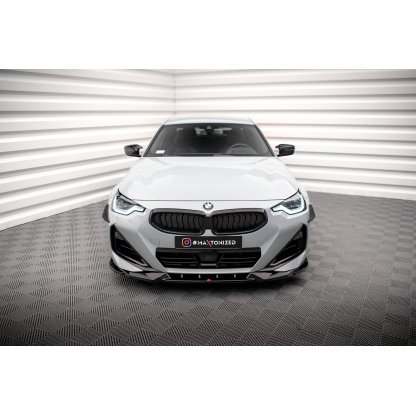 Maxton Design spoiler pod přední nárazník ver.2 pro BMW řada 2 G42 M240i, G42 M-Pack, černý lesklý plast ABS