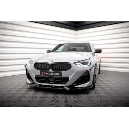 Maxton Design spoiler pod přední nárazník ver.2 pro BMW řada 2 G42 M240i, G42 M-Pack, černý lesklý plast ABS