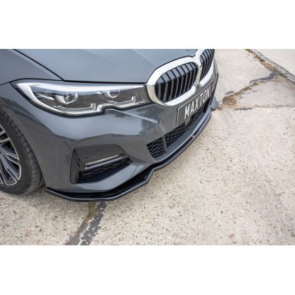 Maxton Design spoiler pod přední nárazník ver.2 pro BMW řada 3 G20 M-Pack, černý lesklý plast ABS
