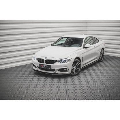 Maxton Design spoiler pod přední nárazník ver.2 pro BMW řada 4 F32, černý lesklý plast ABS