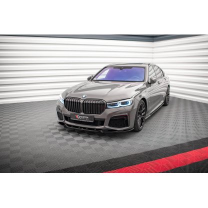 Maxton Design spoiler pod přední nárazník ver.2 pro BMW řada 7 G11 Facelift M-Pack, černý lesklý plast ABS