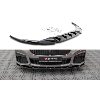 Maxton Design spoiler pod přední nárazník ver.2 pro BMW řada 7 G11 Facelift M-Pack, černý lesklý plast ABS