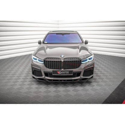 Maxton Design spoiler pod přední nárazník ver.2 pro BMW řada 7 G11 Facelift M-Pack, černý lesklý plast ABS
