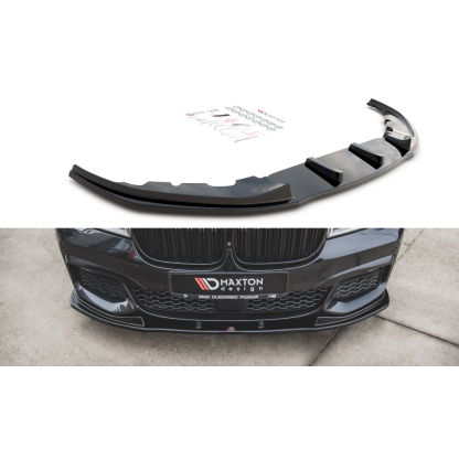 Maxton Design spoiler pod přední nárazník ver.2 pro BMW řada 7 G11 M-Pack, G12 M-Pack, černý lesklý plast ABS