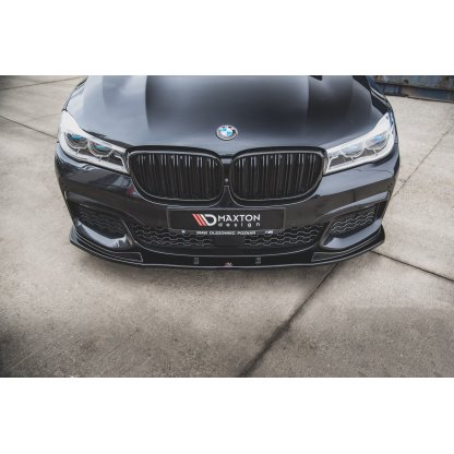 Maxton Design spoiler pod přední nárazník ver.2 pro BMW řada 7 G11 M-Pack, G12 M-Pack, černý lesklý plast ABS