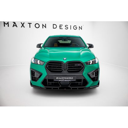 Maxton Design spoiler pod přední nárazník ver.2 pro BMW X6 M F96 Facelift, černý lesklý plast ABS