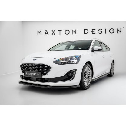 Maxton Design spoiler pod přední nárazník ver.2 pro Ford Focus Mk4, černý lesklý plast ABS, Vignale, Estate/Hatchback
