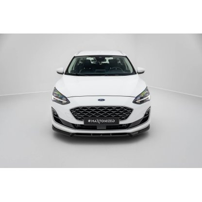 Maxton Design spoiler pod přední nárazník ver.2 pro Ford Focus Mk4, černý lesklý plast ABS, Vignale, Estate/Hatchback