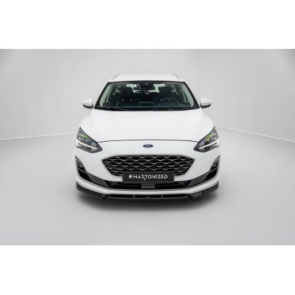 Maxton Design spoiler pod přední nárazník ver.2 pro Ford Focus Mk4, černý lesklý plast ABS, Vignale, Estate/Hatchback