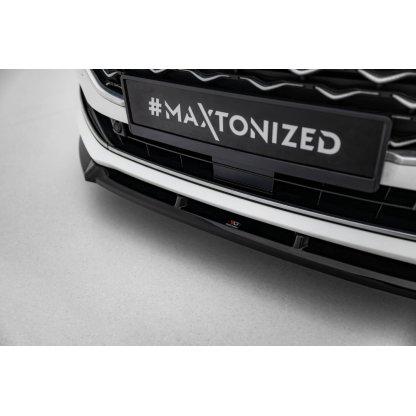 Maxton Design spoiler pod přední nárazník ver.2 pro Ford Focus Mk4, černý lesklý plast ABS, Vignale, Estate/Hatchback