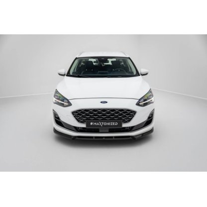 Maxton Design spoiler pod přední nárazník ver.2 pro Ford Focus Mk4, černý lesklý plast ABS, Vignale, Estate/Hatchback