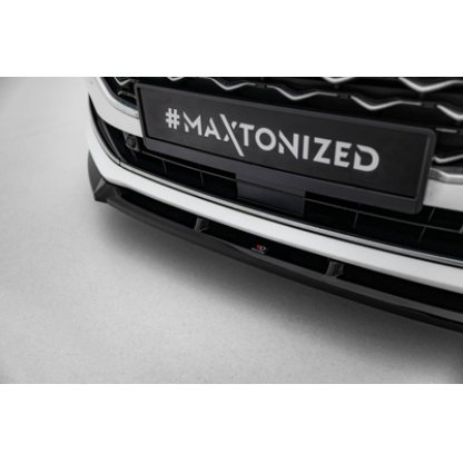 Maxton Design spoiler pod přední nárazník ver.2 pro Ford Focus Mk4, černý lesklý plast ABS, Vignale, Estate/Hatchback