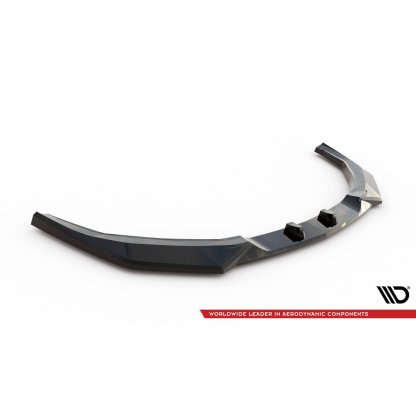 Maxton Design spoiler pod přední nárazník ver.2 pro Ford Mustang Mk7 GT, černý lesklý plast ABS