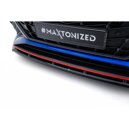 Maxton Design spoiler pod přední nárazník ver.2 pro Hyundai Elantra N Mk7, černý lesklý plast ABS