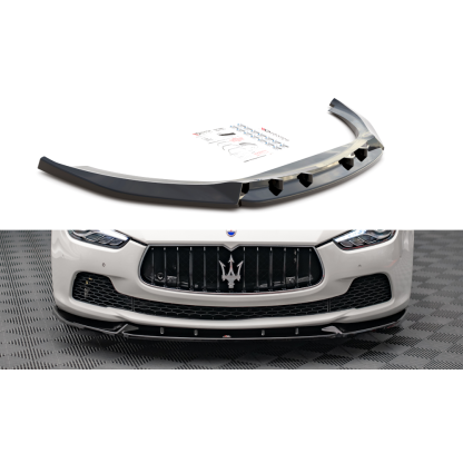 Maxton Design spoiler pod přední nárazník ver.2 pro Maserati Ghibli Mk3, černý lesklý plast ABS