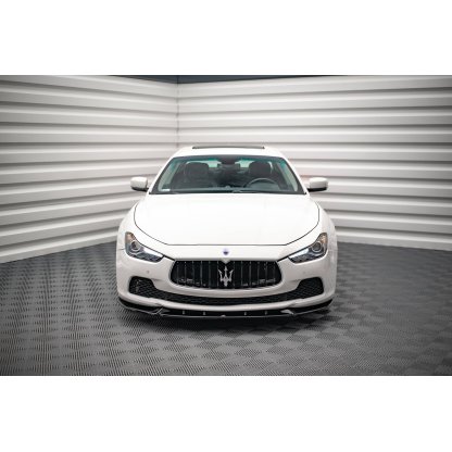 Maxton Design spoiler pod přední nárazník ver.2 pro Maserati Ghibli Mk3, černý lesklý plast ABS
