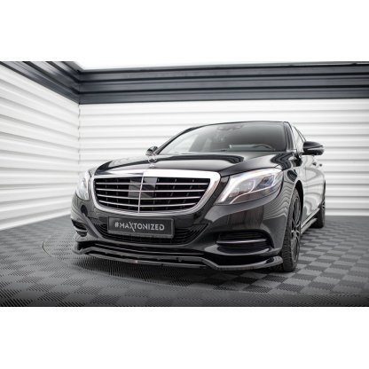 Maxton Design spoiler pod přední nárazník ver. 2 pro Mercedes třída S W222 Standard, černý lesklý plast ABS
