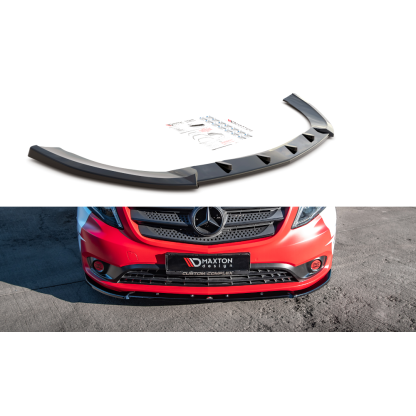 Maxton Design spoiler pod přední nárazník ver.2 pro Mercedes Vito W447 Facelift, černý lesklý plast ABS