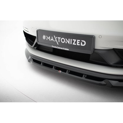 Maxton Design spoiler pod přední nárazník ver.2 pro Porsche Cayman 982c, černý lesklý plast ABS, 718 GTS
