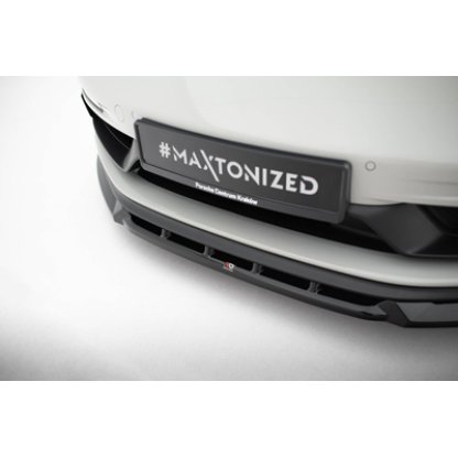 Maxton Design spoiler pod přední nárazník ver.2 pro Porsche Cayman 982c, černý lesklý plast ABS, 718 GTS