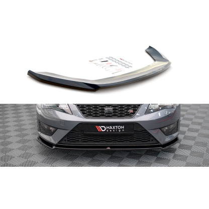 Maxton Design spoiler pod přední nárazník ver.2 pro Seat Leon Cupra Mk3, černý lesklý plast ABS