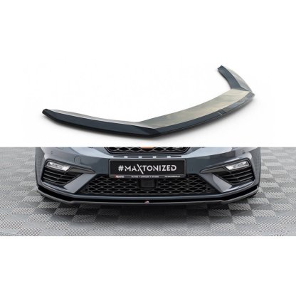 Maxton Design spoiler pod přední nárazník ver.2 pro Seat Leon Cupra Mk3 Facelift, černý lesklý plast ABS