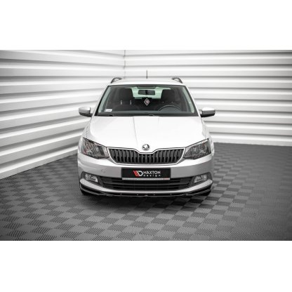 Maxton Design spoiler pod přední nárazník ver.2 pro Škoda Fabia Mk3, černý lesklý plast ABS