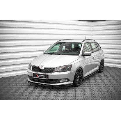Maxton Design spoiler pod přední nárazník ver.2 pro Škoda Fabia Mk3, černý lesklý plast ABS