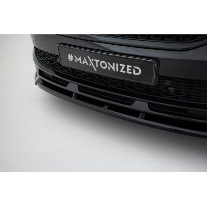 Maxton Design spoiler pod přední nárazník ver.2 pro Škoda Kamiq Mk1 Facelift, černý lesklý plast ABS, Monte Carlo