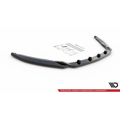 Maxton Design spoiler pod přední nárazník ver.2 pro Škoda Octavia Mk3 Facelift, černý lesklý plast ABS