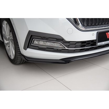 Maxton Design spoiler pod přední nárazník ver.2 pro Škoda Octavia Mk4, černý lesklý plast ABS