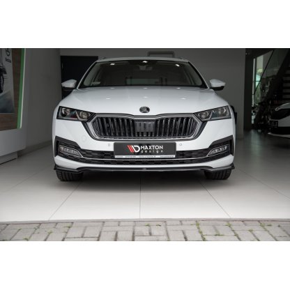 Maxton Design spoiler pod přední nárazník ver.2 pro Škoda Octavia Mk4, černý lesklý plast ABS