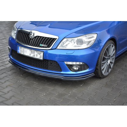 Maxton Design spoiler pod přední nárazník ver.2 pro Škoda Octavia RS Facelift Mk2 Facelift, černý lesklý plast ABS