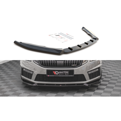 Maxton Design spoiler pod přední nárazník ver.2 pro Škoda Octavia RS Facelift Mk3, černý lesklý plast ABS