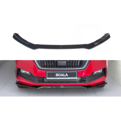 Maxton Design spoiler pod přední nárazník ver.2 pro Škoda Scala, černý lesklý plast ABS