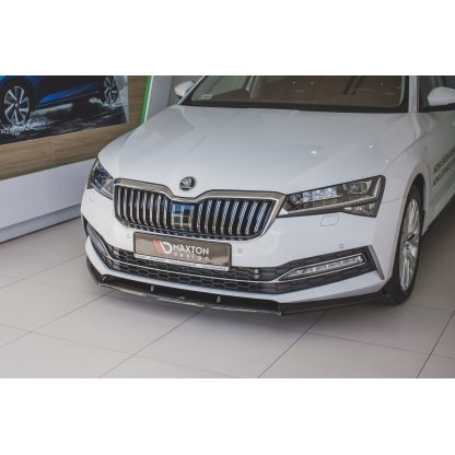 Maxton Design spoiler pod přední nárazník ver.2 pro Škoda Superb Mk3 FL Facelift, černý lesklý plast ABS